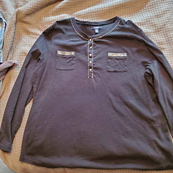 Chaps Long Sleeved Plus Size T-Shirt Size 3X - Picture 2 of 6